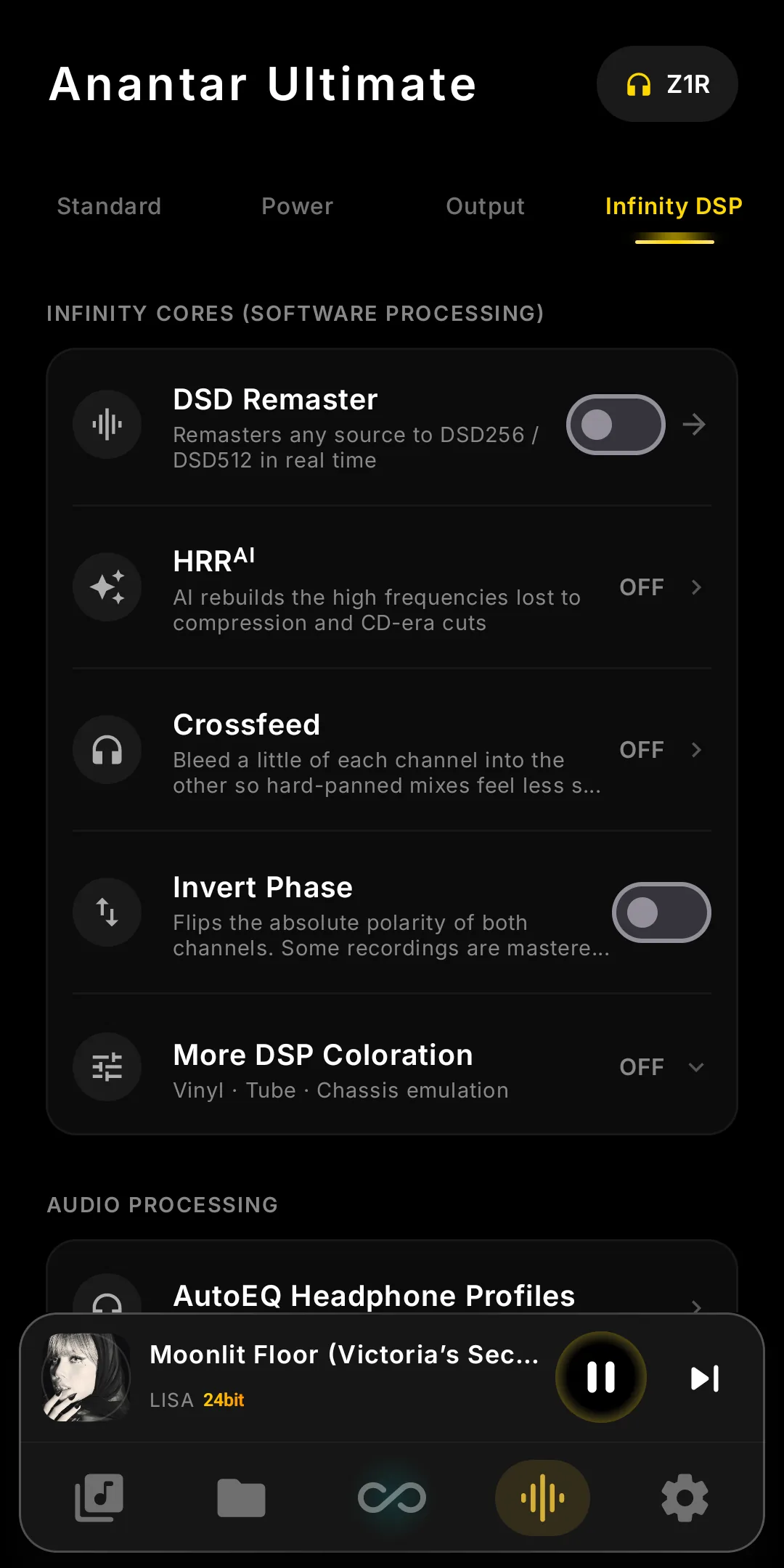 Infinity DSP tab