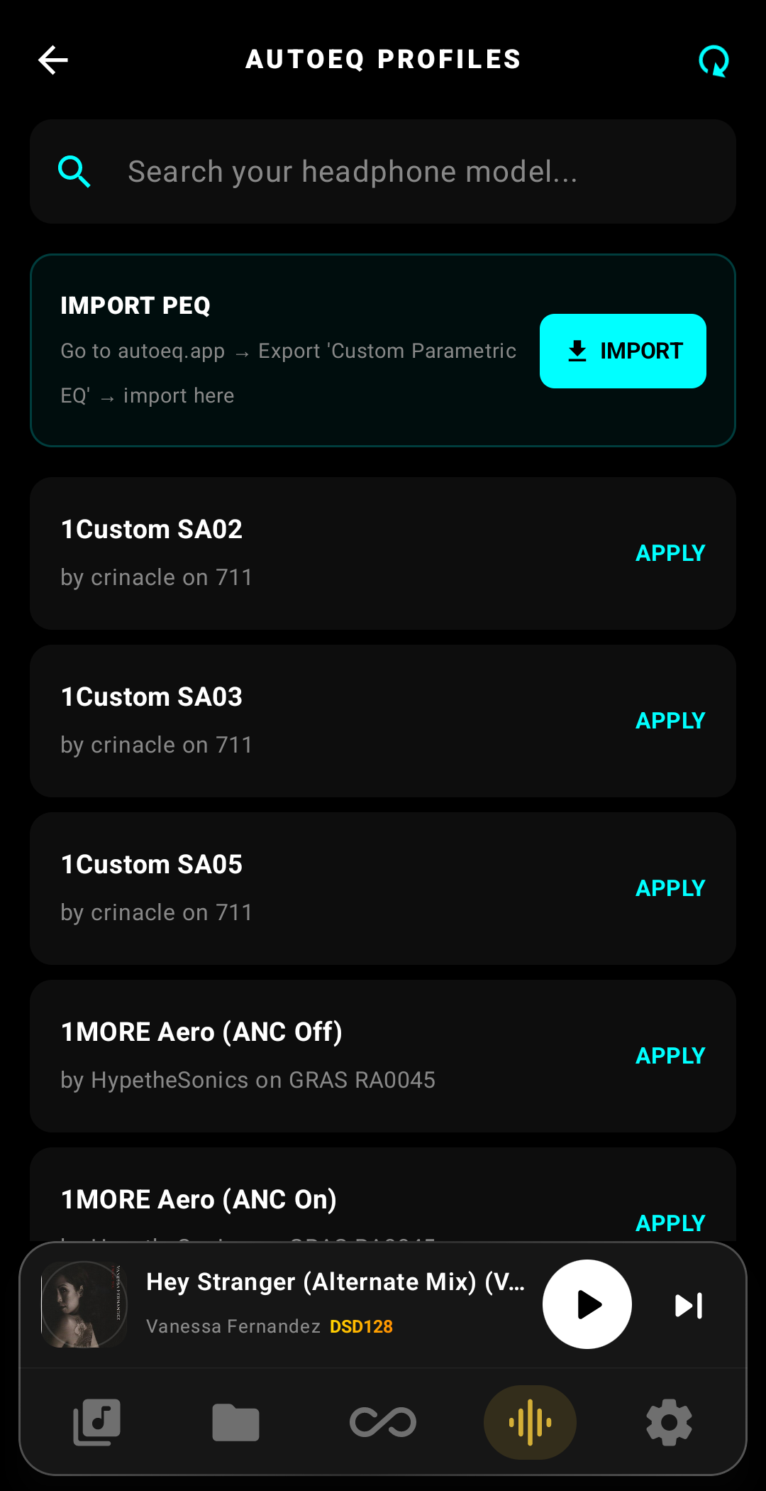 AutoEQ Settings