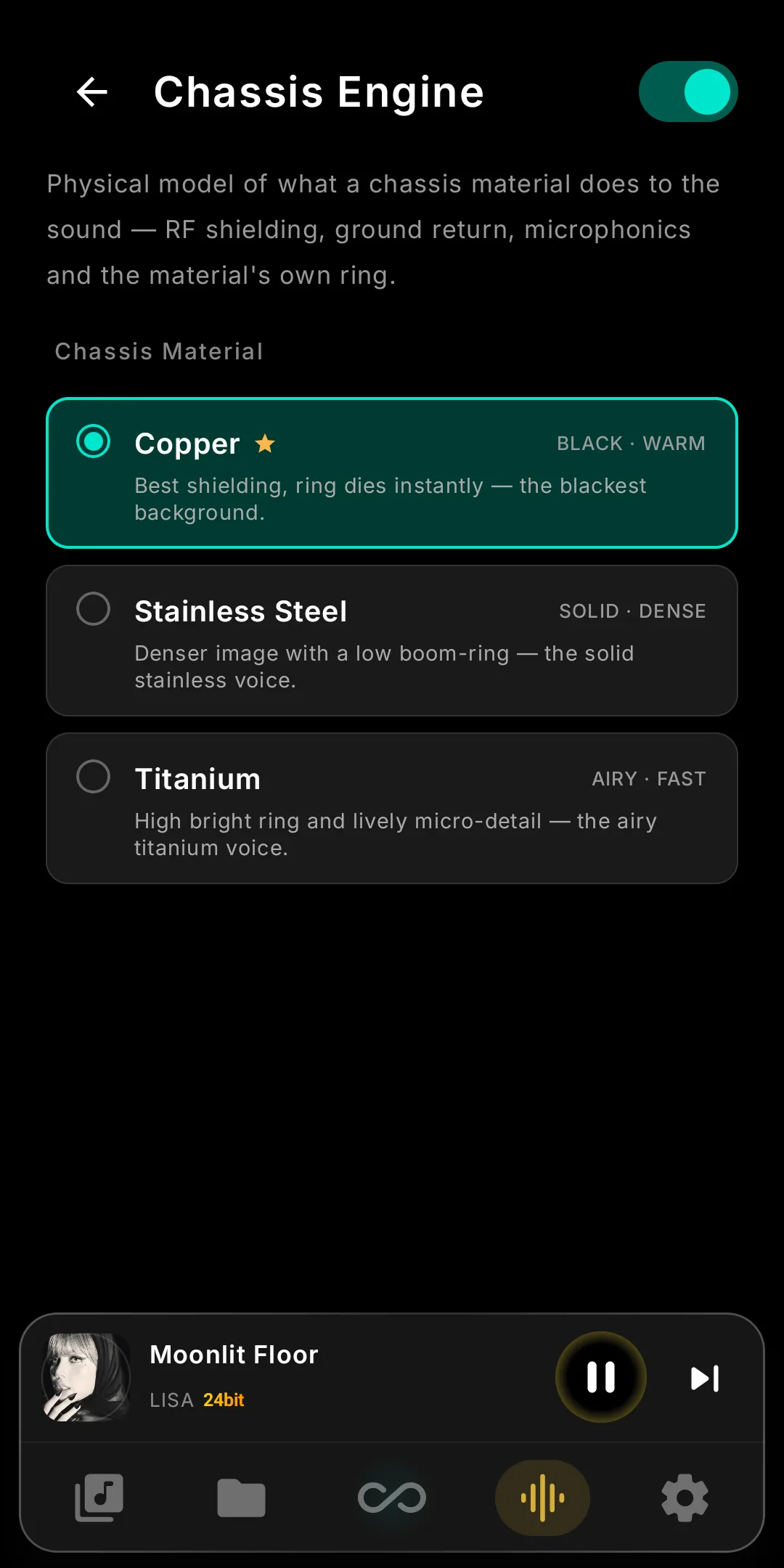 Chassis Engine — Copper, Stainless Steel and Titanium
