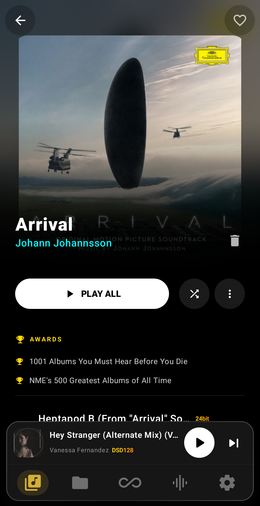 Infinity Player Album Detail