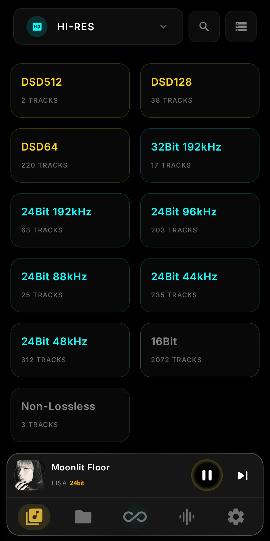 Hi-Res Audio Filtering