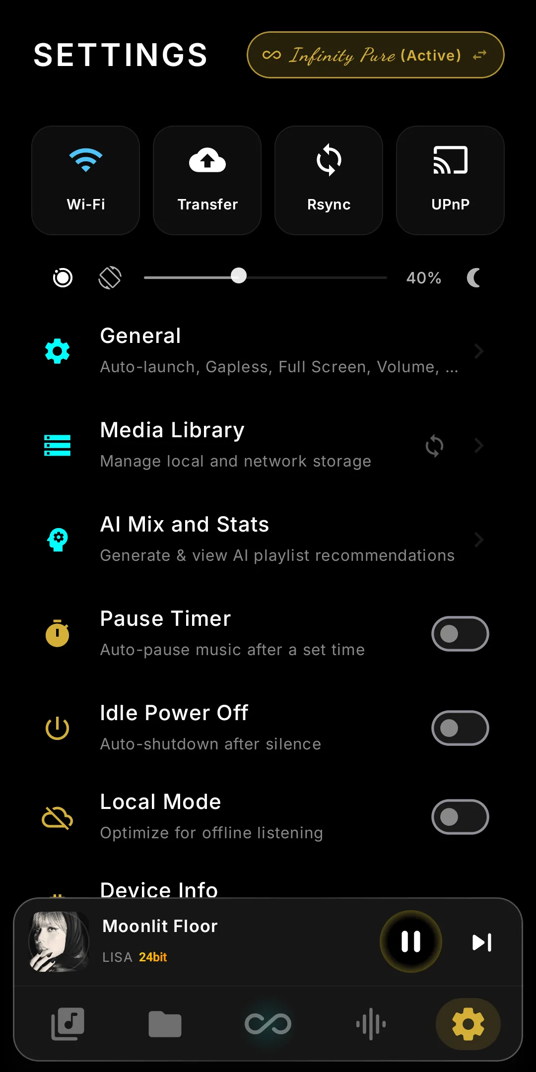 Settings Menu