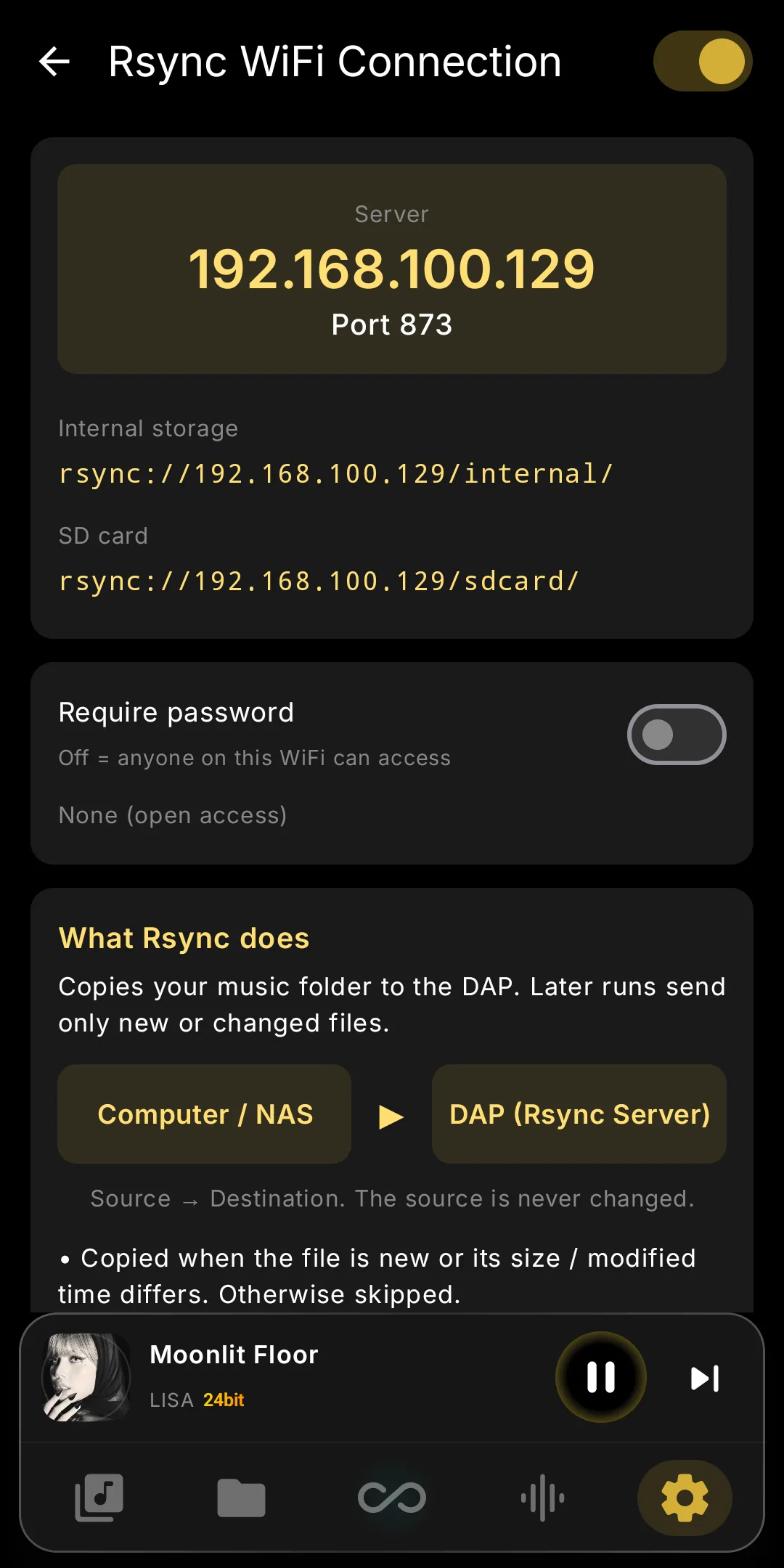 Music over Wi-Fi